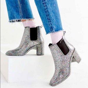 Jeffrey Campbell Hurricane Rain Boots in STORMY GLITTER - Size 7  🌈🦄